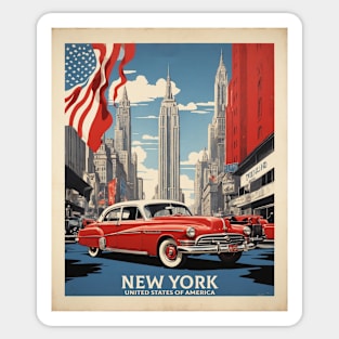 New York United States of America Tourism Vintage Poster Sticker